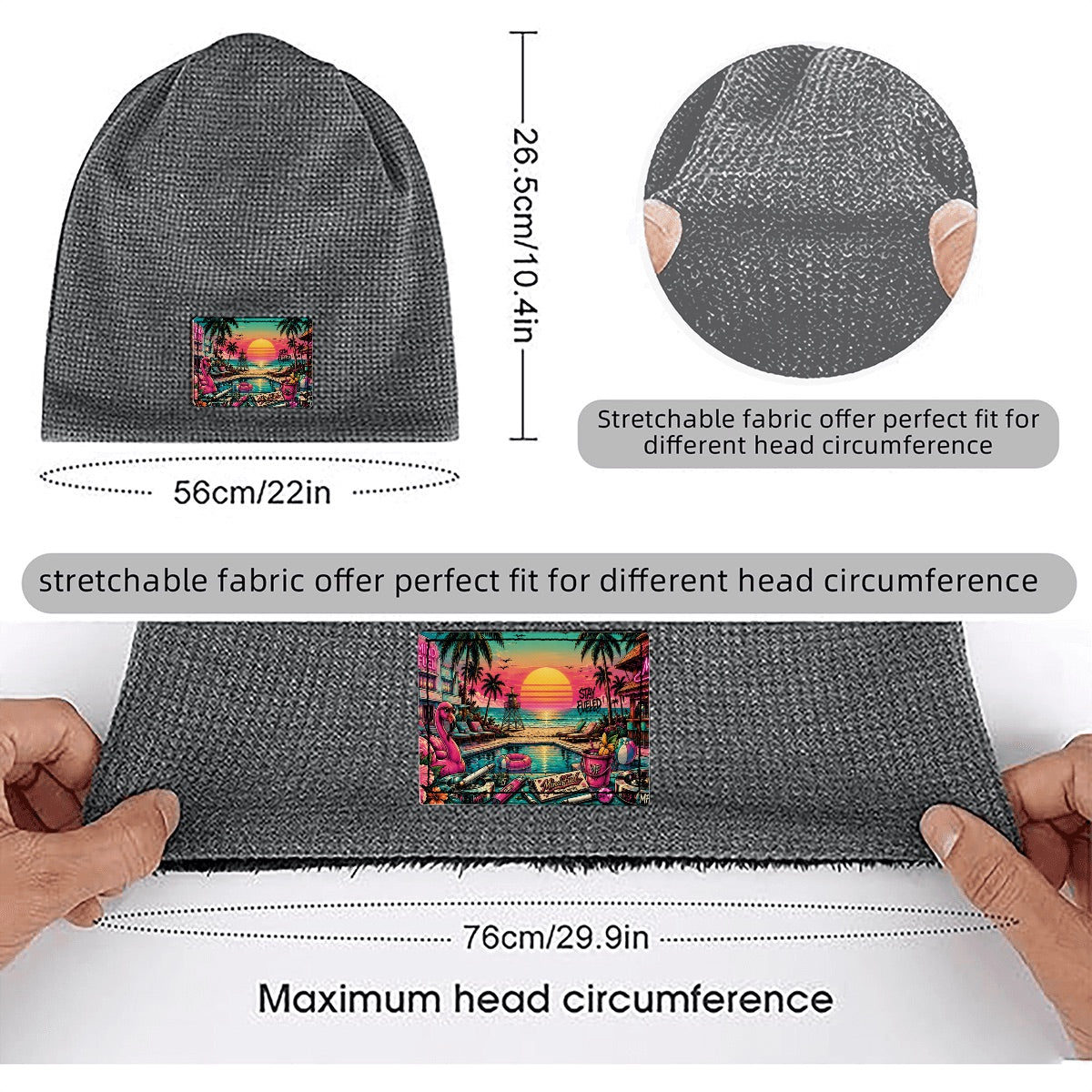 Waffle Knit Pullover Hat