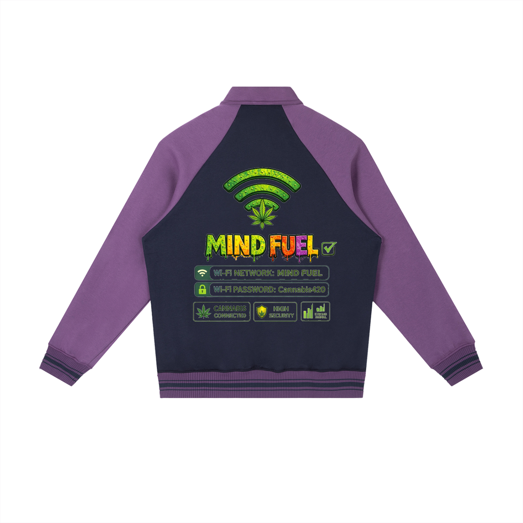 Contrast Raglan Sleeve Baseball Jacket