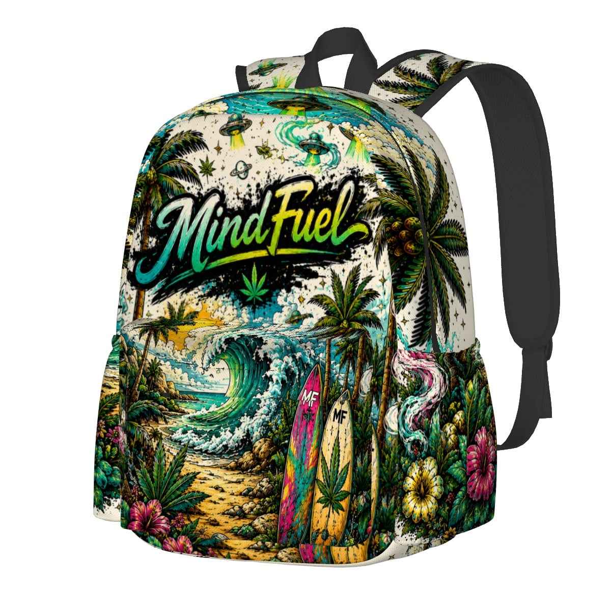 Large Capacity Oxford Backpack with Cloth Side Pockets