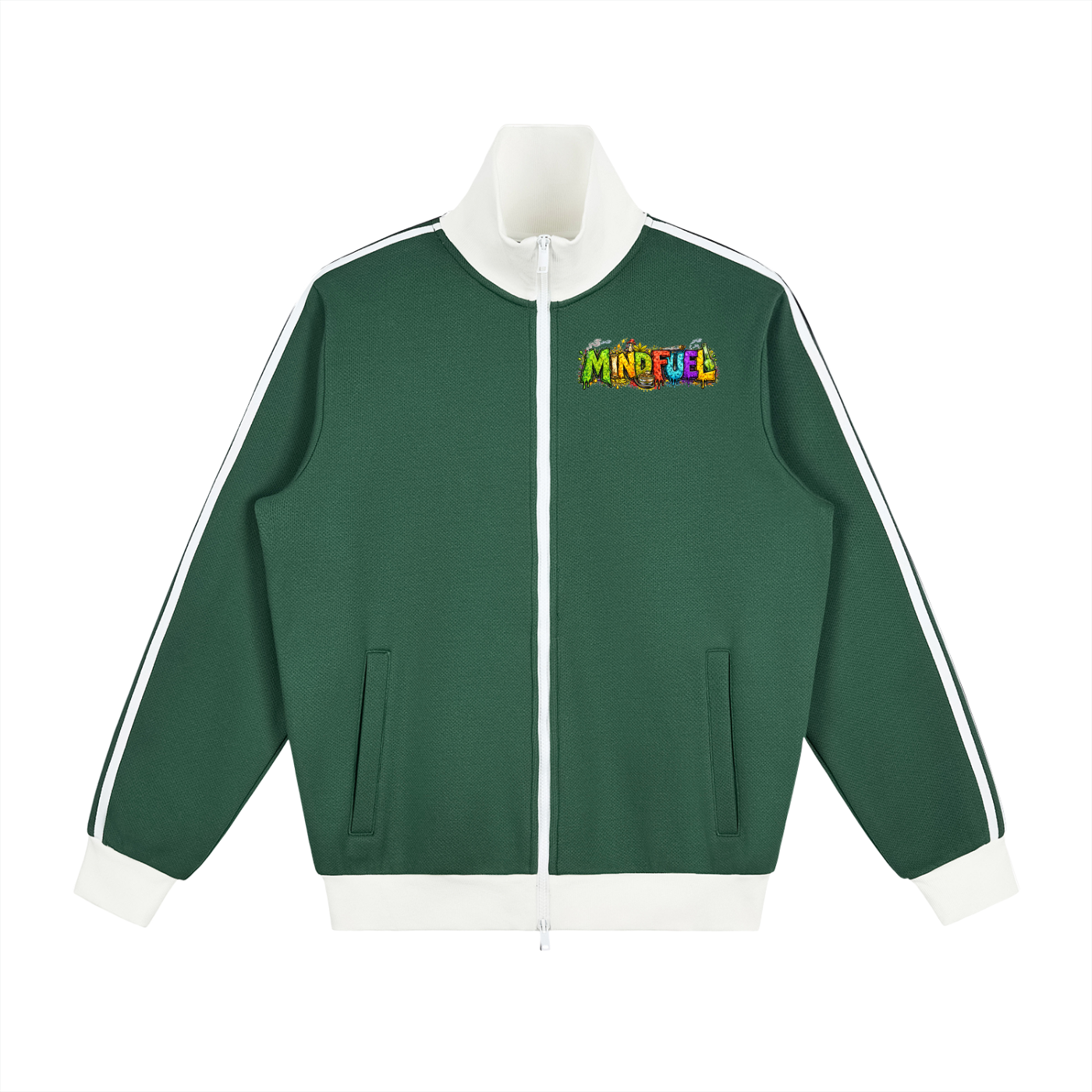 Contrast Side Stripe Fleece Track Jacket