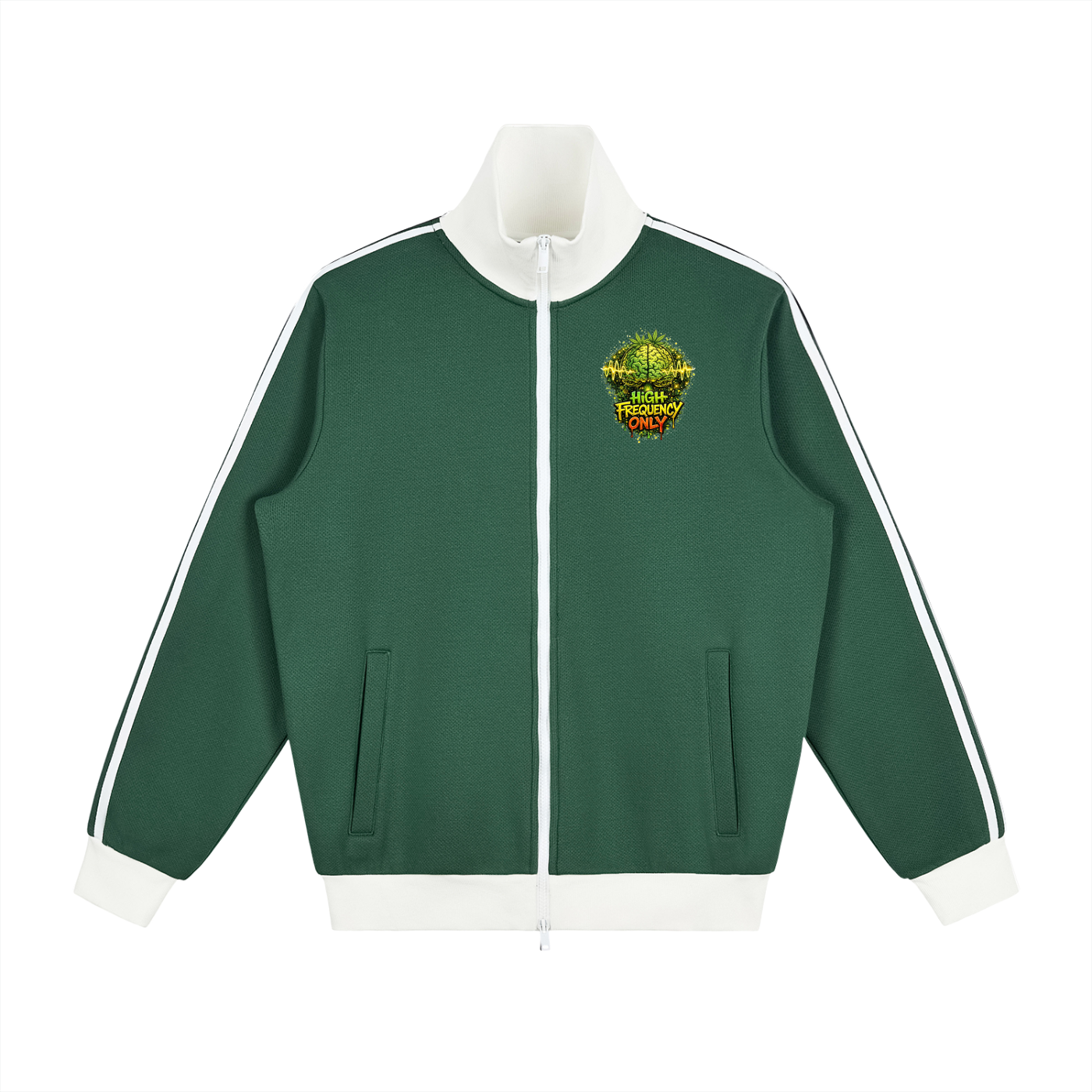 Contrast Side Stripe Fleece Track Jacket