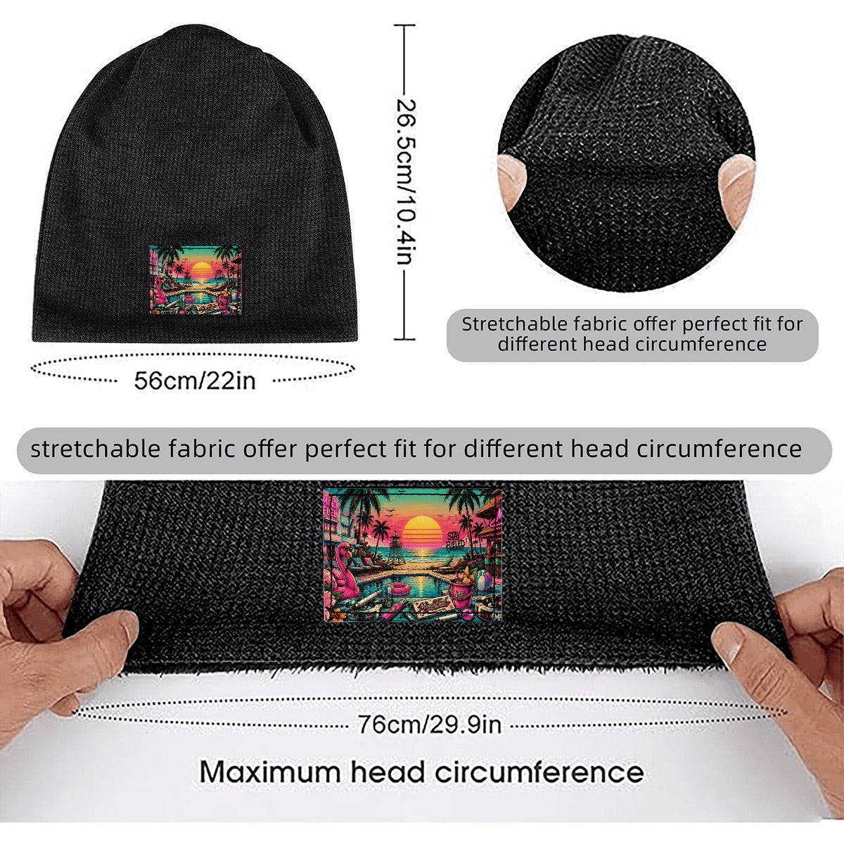 Waffle Knit Pullover Hat