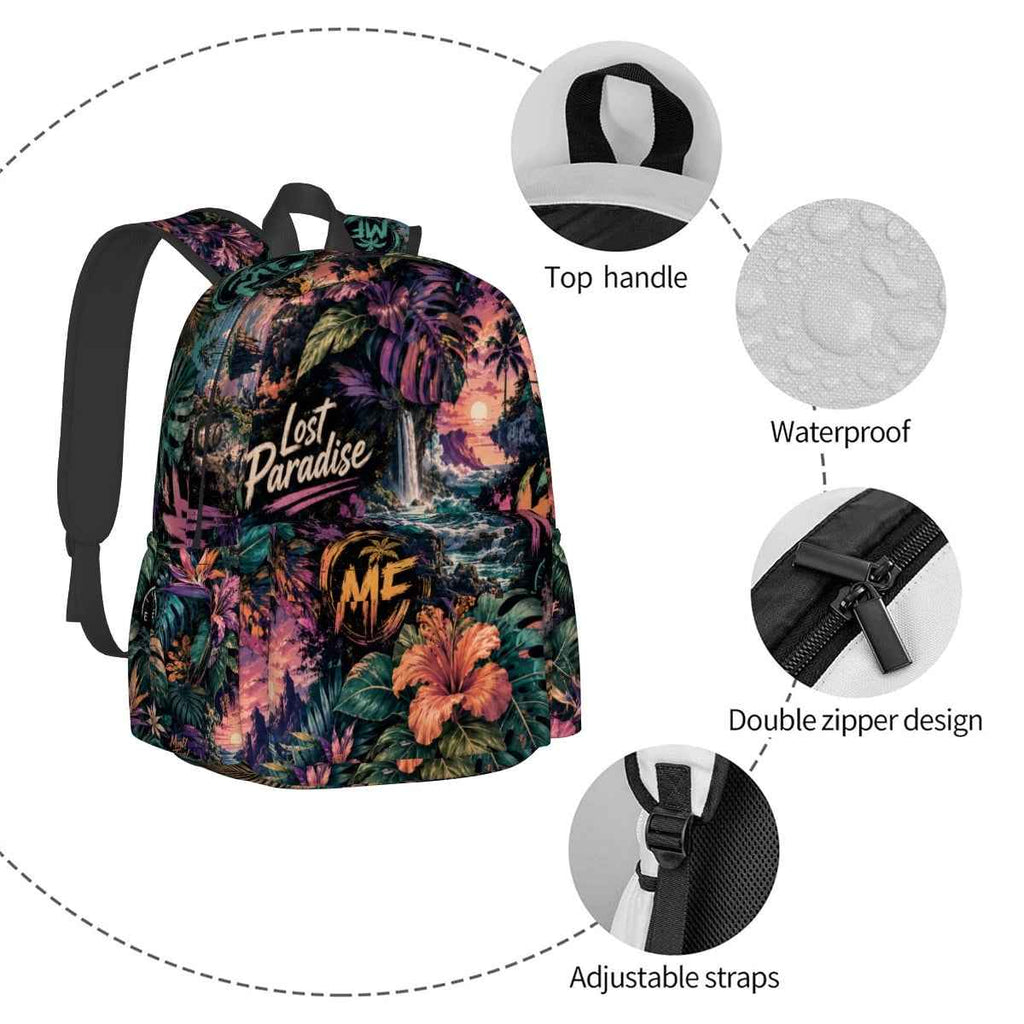 Large Capacity Oxford Backpack with Cloth Side Pockets
