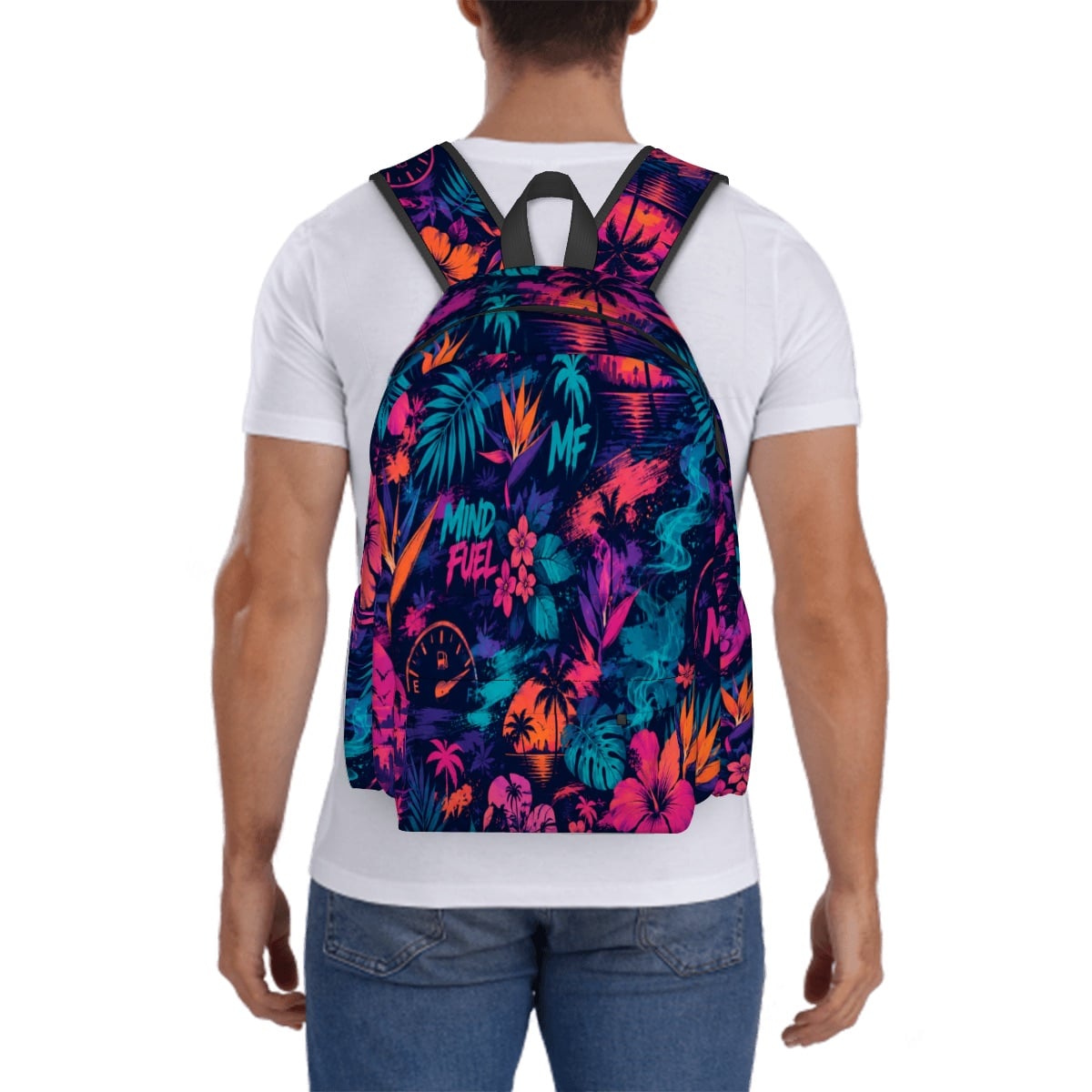 Large Capacity Oxford Backpack with Cloth Side Pockets