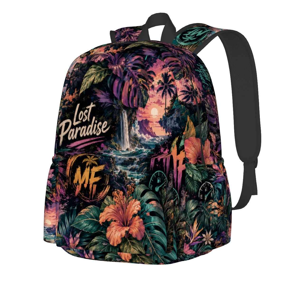 Large Capacity Oxford Backpack with Cloth Side Pockets