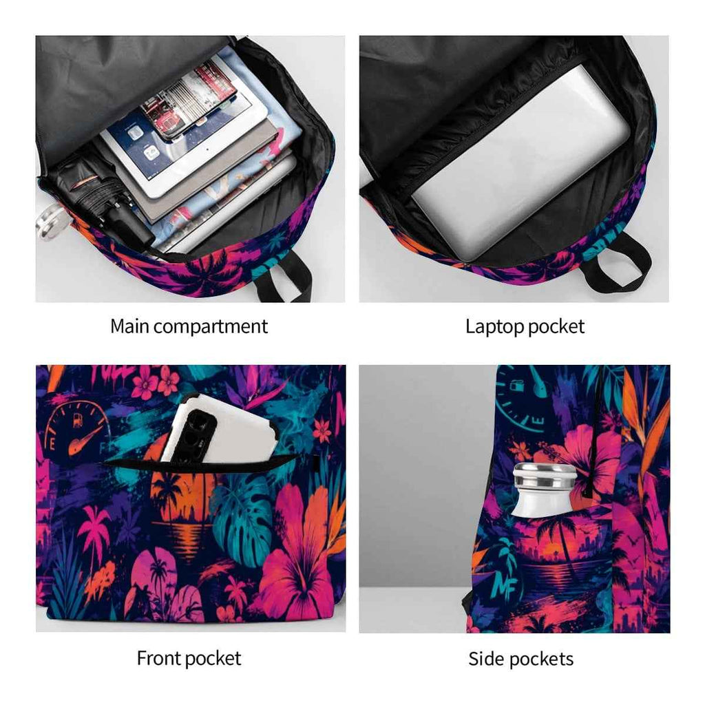 Large Capacity Oxford Backpack with Cloth Side Pockets