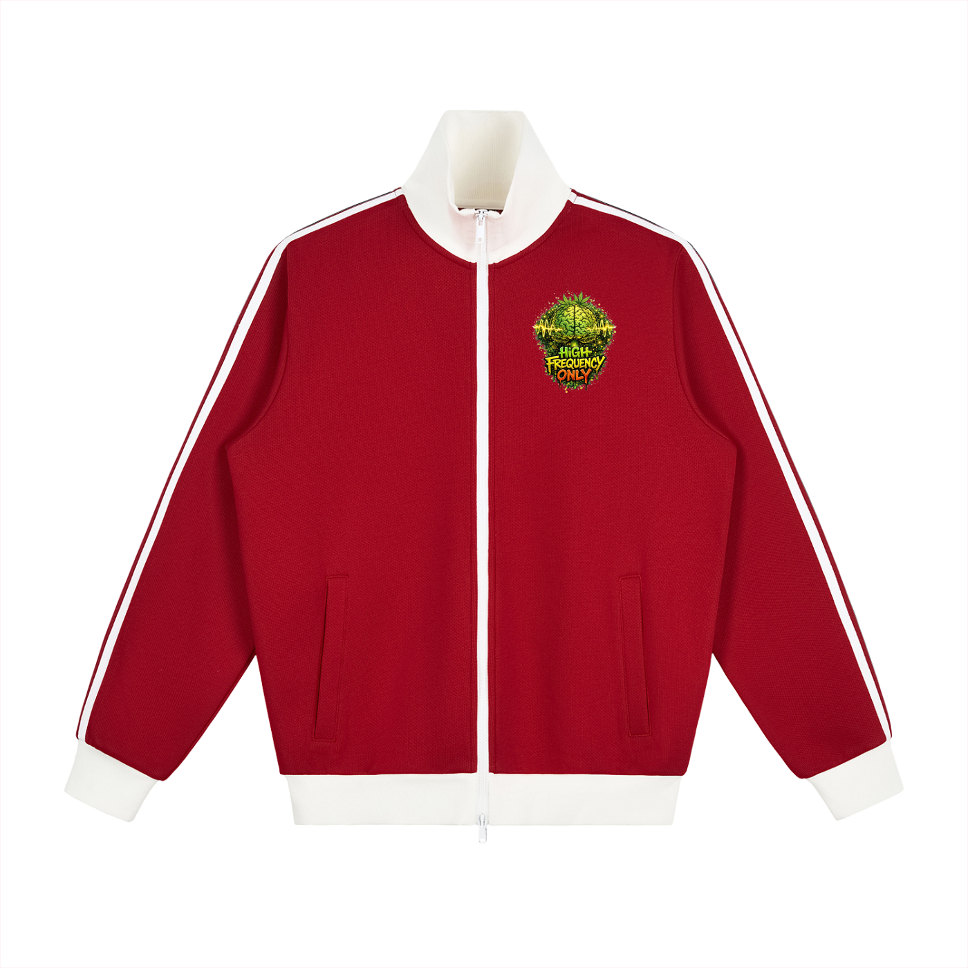 Contrast Side Stripe Fleece Track Jacket