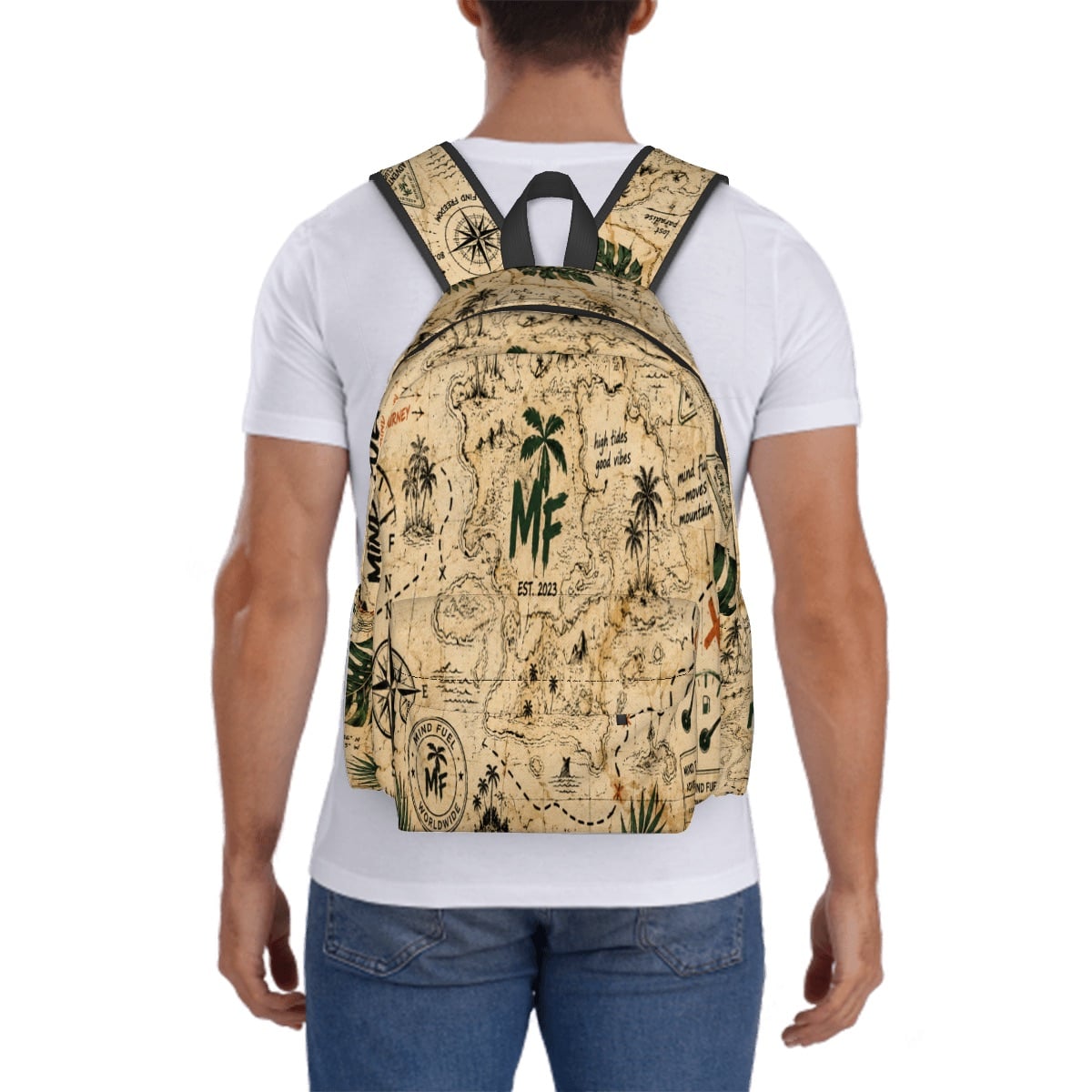 Large Capacity Oxford Backpack with Cloth Side Pockets