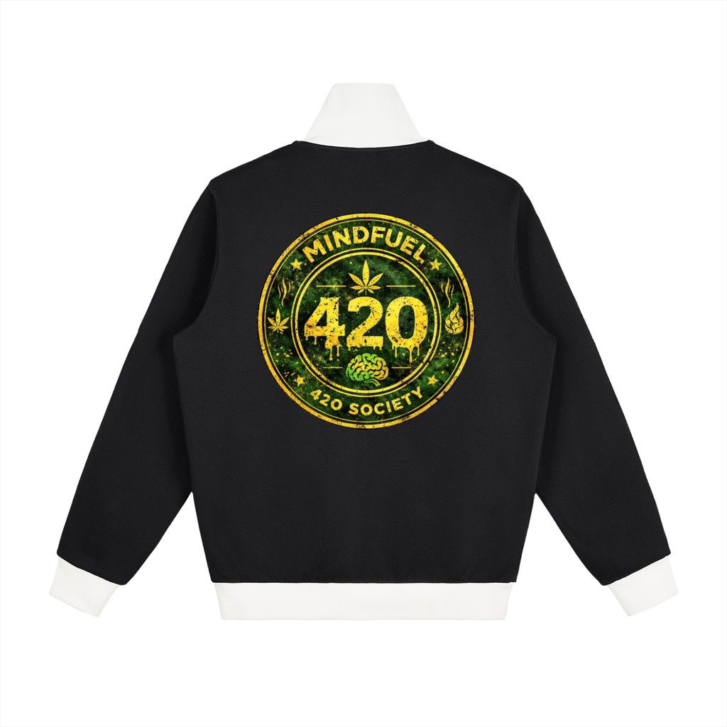 Contrast Side Stripe Fleece Track Jacket