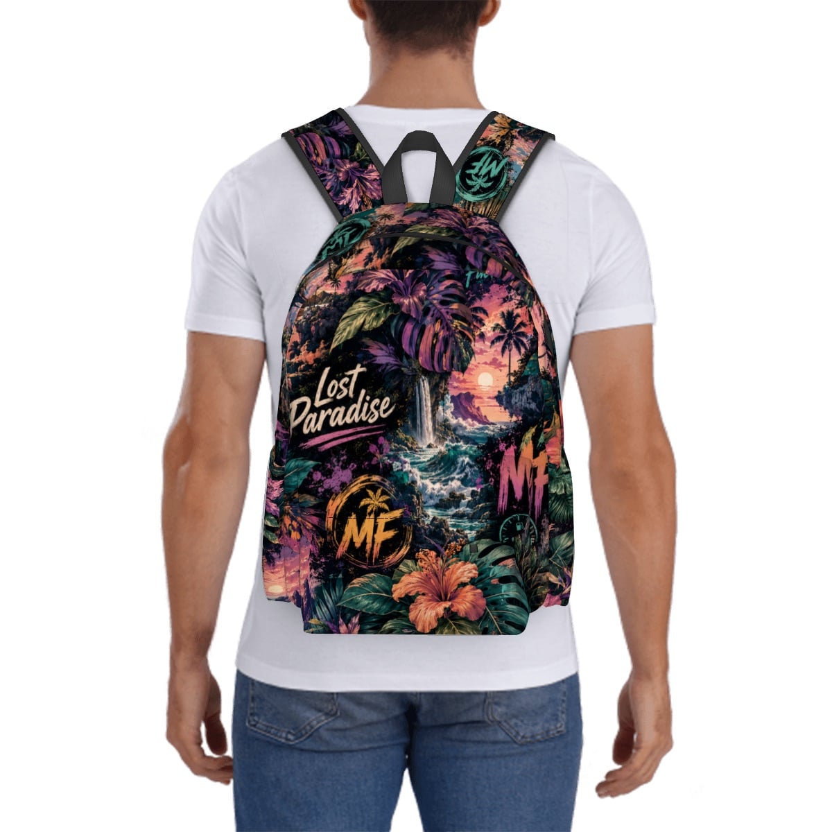 Large Capacity Oxford Backpack with Cloth Side Pockets