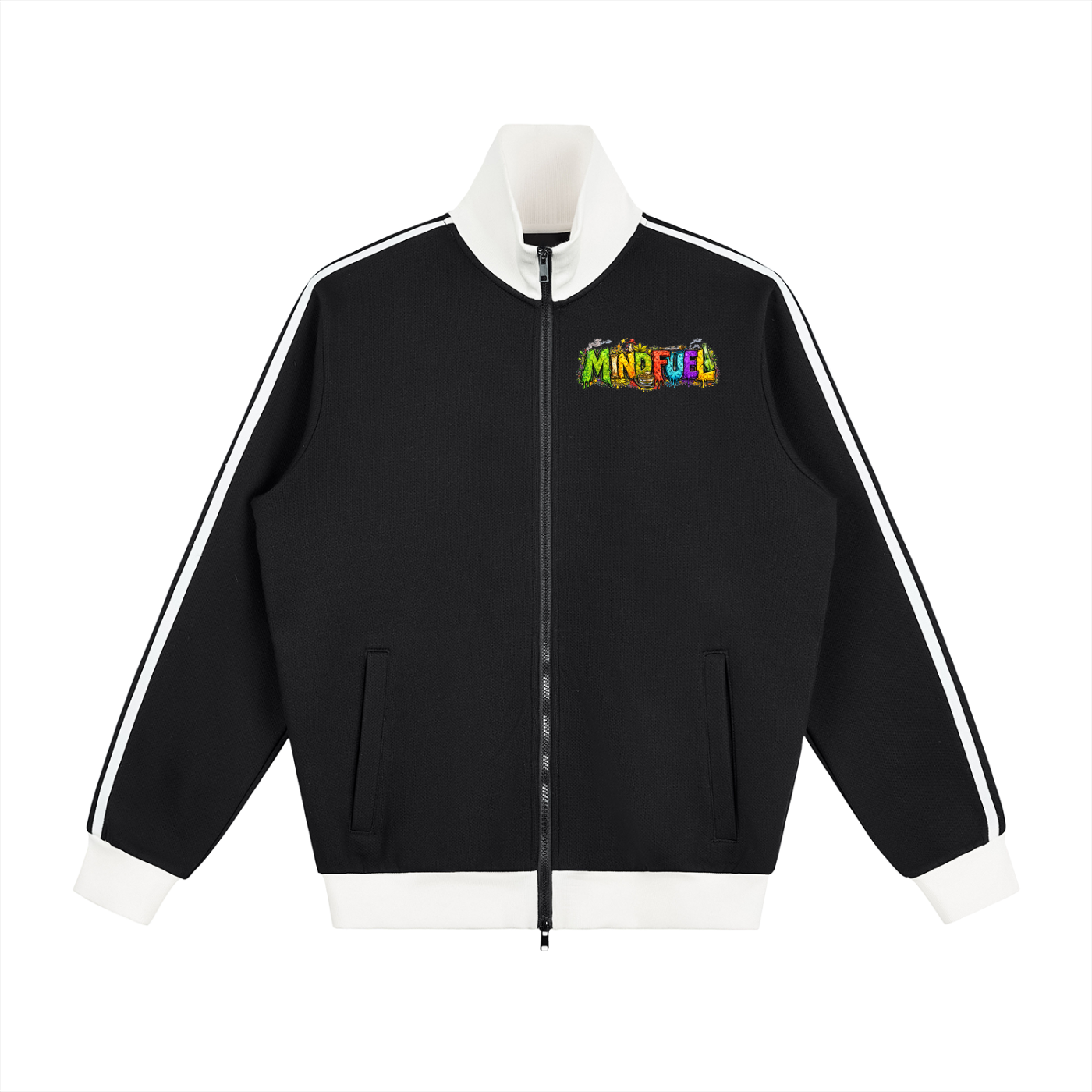 Contrast Side Stripe Fleece Track Jacket